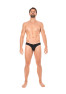 Slip noir rayé opaque et transparent