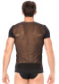 T-shirt noir rayé opaque et transparent 