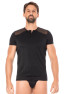 T-shirt noir rayé opaque et transparent 