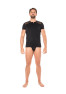 T-shirt noir rayé opaque et transparent 
