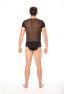 T-shirt noir rayé opaque et transparent 