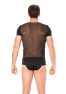 T-shirt noir rayé opaque et transparent 