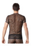 T-shirt noir sexy filet irrégulier fétichiste 