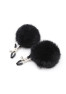 Pinces à seins avec pompoms noires 