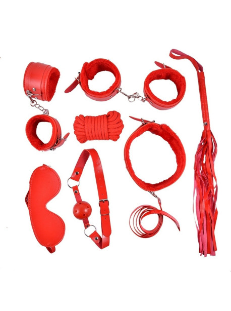 Ensemble Bondage rouge - 10 pièces 
