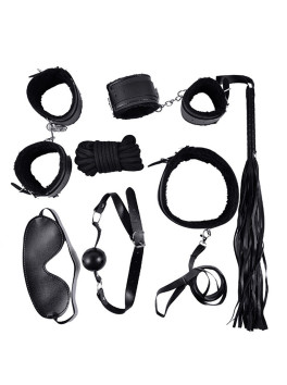 Ensemble Bondage noir - 10 pièces 