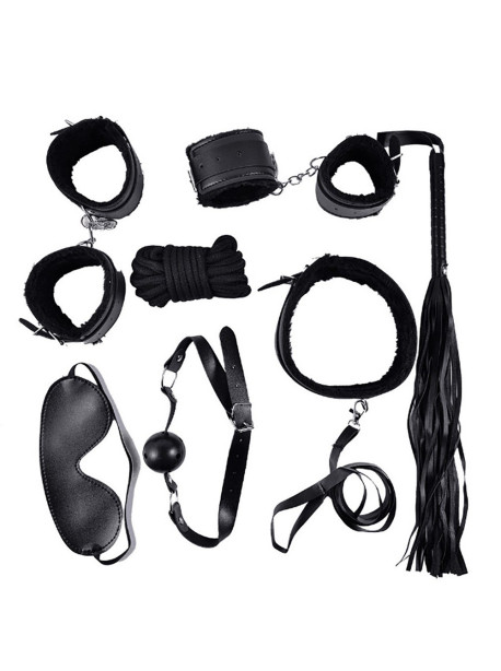 Ensemble Bondage noir - 10 pièces 