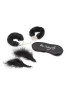 Kit coquin 4 pièces : Menottes, 1 plume et masque