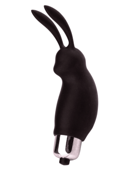 Mini Stimulateur Clitoridien Lapin Noir 1 dosette lubrifiant — Pocket Pleasure