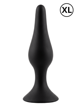 Plug Anal Noir en Silicone XL avec Ventouse Taille XL 15 cm Pocket Pleasure 1 dosette de lubrifiant