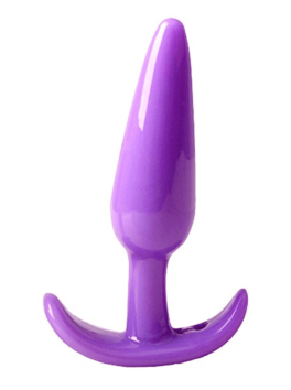 Plug anal violet souple base évasée Pocket Pleasure 1 dosette de lubrifiant