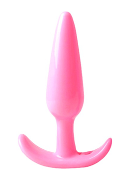 Plug anal rose souple base évasée Pocket Pleasure 1 dosette lubrifiant