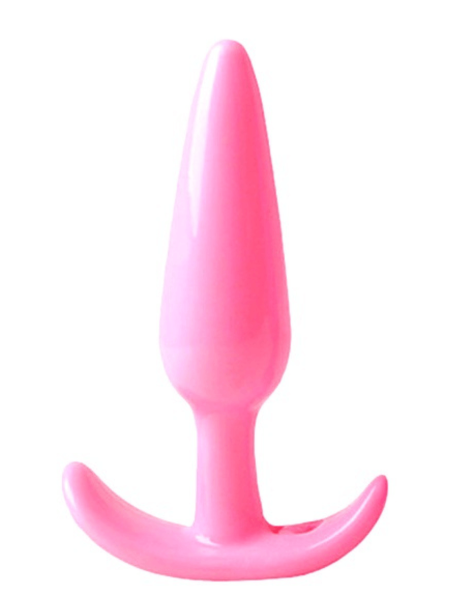 Plug anal rose souple base évasée Pocket Pleasure 1 dosette lubrifiant