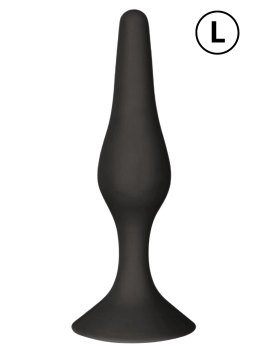 Plug Anal Noir en Silicone L avec Ventouse Taille L 12,7 cm Pocket Pleasure 1 dosette de lubrifiant