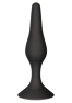 Plug Anal Noir en Silicone L avec Ventouse Taille L 12,7 cm Pocket Pleasure 1 dosette de lubrifiant