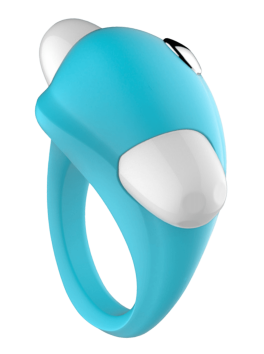 Cockring Vibrant Dauphin Bleu 1 dosette de lubrifiant — Pocket Pleasure