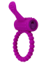 Anneau violet vibrant silicone avec langue picot Pocket Pleasure 1 dosette de lubrifiant