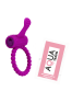 Anneau violet vibrant silicone avec langue picot Pocket Pleasure 1 dosette de lubrifiant