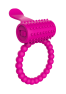Anneau rose vibrant silicone avec langue picot Pocket Pleasure 1 dosette de lubrifiant