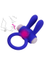 Anneau Vibrant Rabbit Bleu Silicone 1 dosette de lubrifiant — Pocket Pleasure