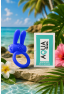 Anneau Vibrant Rabbit Bleu Silicone 1 dosette de lubrifiant — Pocket Pleasure