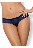 850-THO-6 String tanga bleu et noir intense Obsessive lingerie