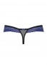 850-THO-6 String tanga bleu et noir intense Obsessive lingerie
