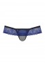 850-THO-6 String tanga bleu et noir intense Obsessive lingerie