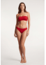 Culotte rouge en dentelle avec nœud en satin