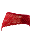 Culotte rouge en dentelle avec nœud en satin