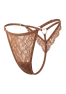 String taupe en dentelle avec bijou cœur doré