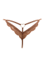String taupe en dentelle avec bijou cœur doré