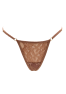String taupe en dentelle avec bijou cœur doré