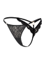 String noir en dentelle avec bijou cœur doré