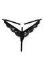 String noir en dentelle avec bijou cœur doré