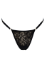 String noir en dentelle avec bijou cœur doré