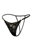 String noir en dentelle avec bijou et chaîne dorée