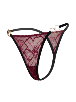 String bordeaux avec anneaux détachables