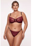 String bordeaux avec anneaux détachables