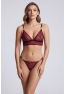 String bordeaux avec anneaux détachables
