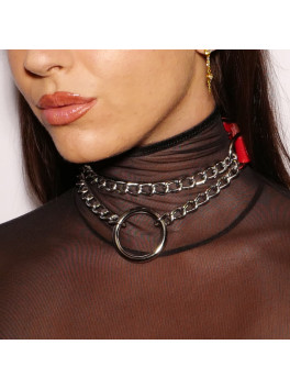Collier Etrangleur Rouge Silver
