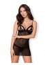 865-CHE-1 Chemise & thong black