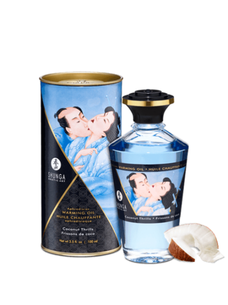 Grossiste Shunga Huile de massage chauffante comestible aphrodisiaque noix de coco pour zones erogènes