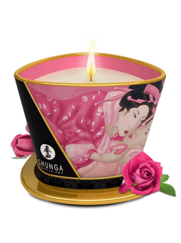 Bougie de massage lueur et caresses - aphrodisia / rose