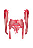 Gifty red 3 pieces lingerie set