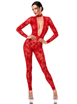 F414 Lovebite Plunging V Catsuit