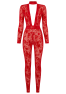 F414 Lovebite Plunging V Catsuit