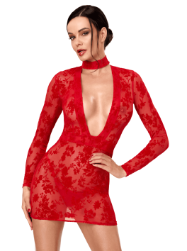 F415 Lovebite Plunging V mini dress