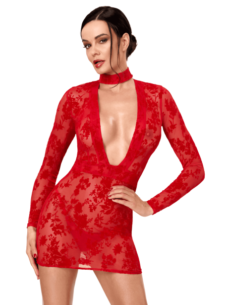 F415 Lovebite Plunging V mini dress
