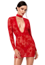 F415 Lovebite Plunging V mini dress